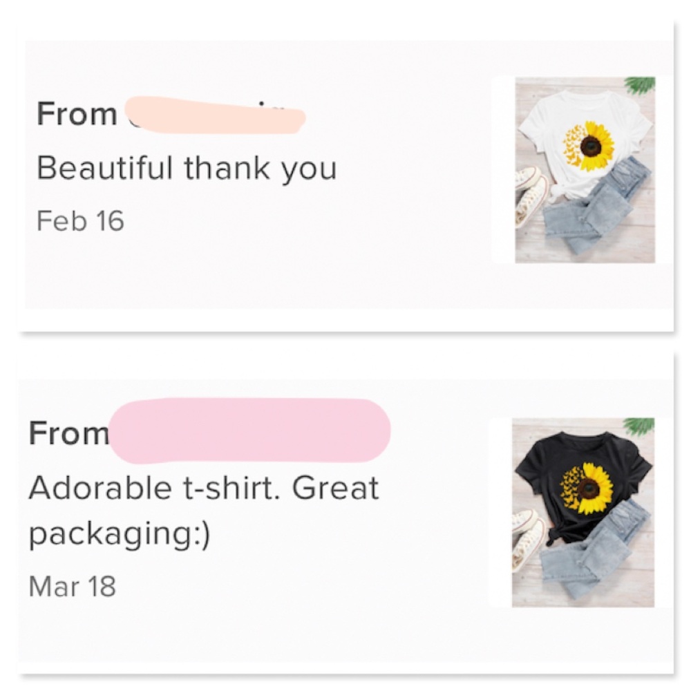 Sunflower Print Black Tee Shirt - Picture 7 of 10